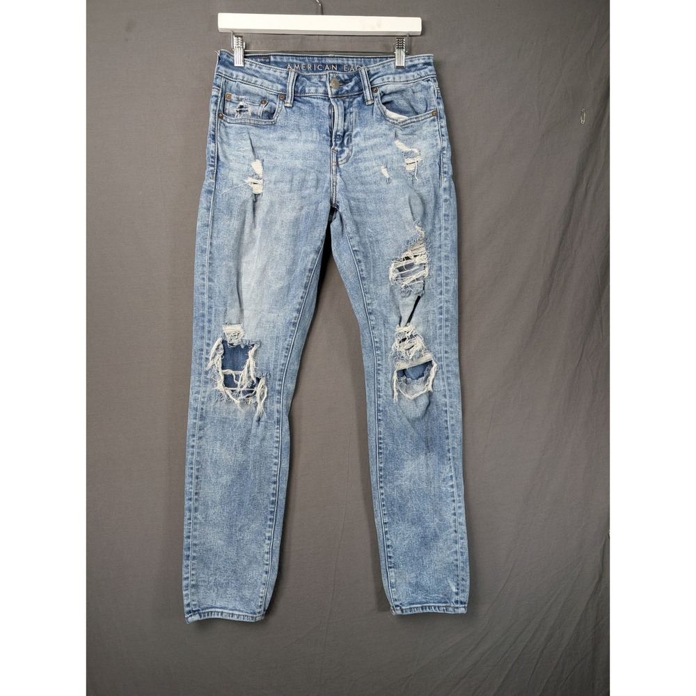 American Eagle Mens Ne(x)t Level Airflex‎ Skinny Distressed Jeans 30x32 Blue